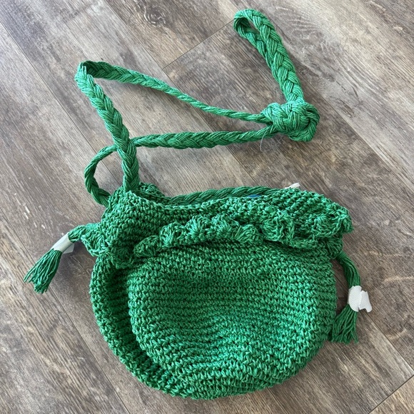 NWT! Rhode x Target collab Woven Raffia Kelly Green Bucket Bag - Picture 7 of 10